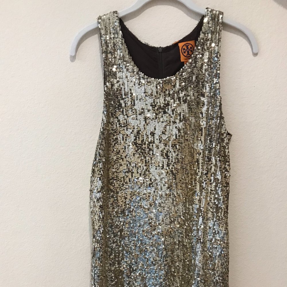 SOLD Tory Burch Gold Sequin Dress - Picture 3 of 5